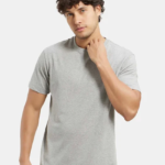 Gray color cotton men T-shirt